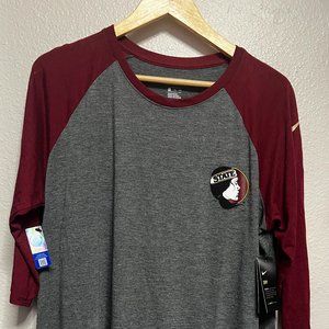 NWT NIKE Dry Seminole Nole 3/4 sleeve top